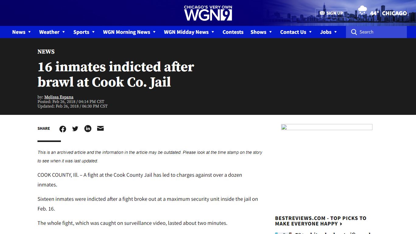 16 inmates indicted after brawl at Cook Co. Jail | WGN-TV