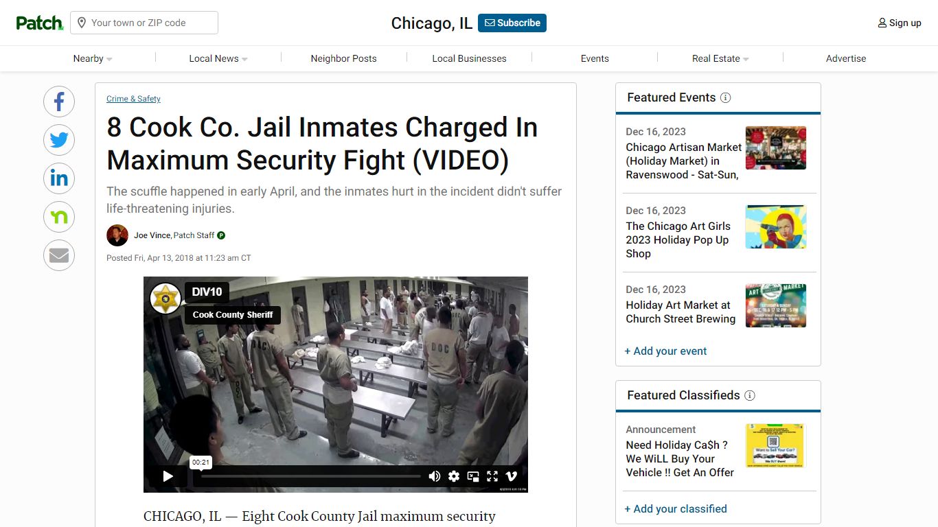 8 Cook Co. Jail Inmates Charged In Maximum Security Fight (VIDEO) - Patch